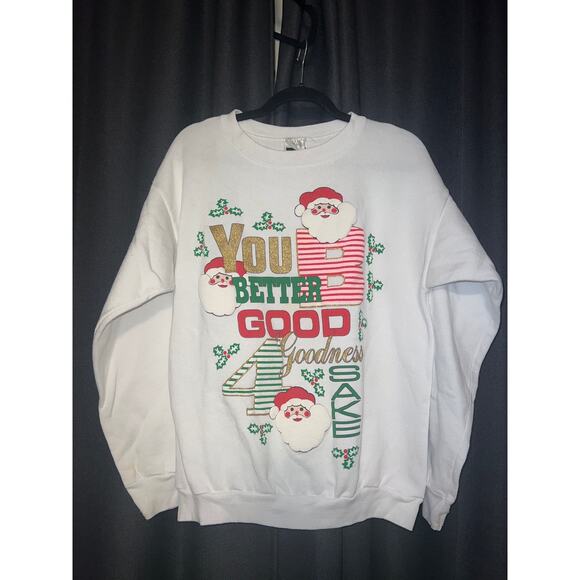 Ugly Christmas Sweater Xmas Sweatshirt Crewneck Size Large Vintage - Picture 1 of 3